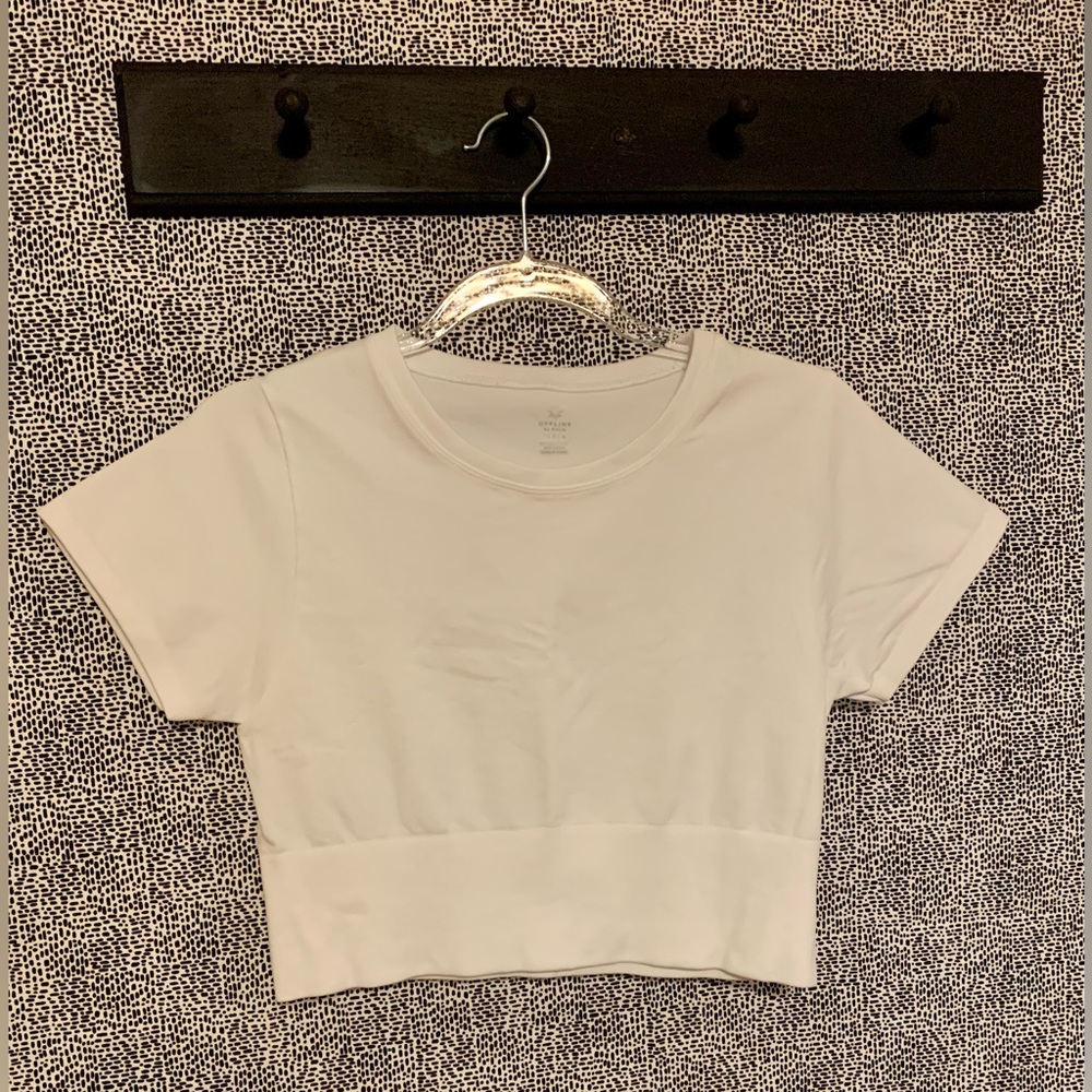 Aerie White Athletic Crop Top
